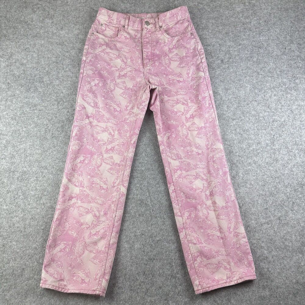 Urban Outfitters BDG Cowboy Jeans Womens 28 Pink High Waisted Straight Leg Ankle